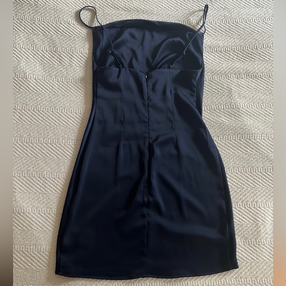 Urban Outfitters Navy Blue Mallory Cowl Neck Slip Dress| Size XS - Picture 3 of 4